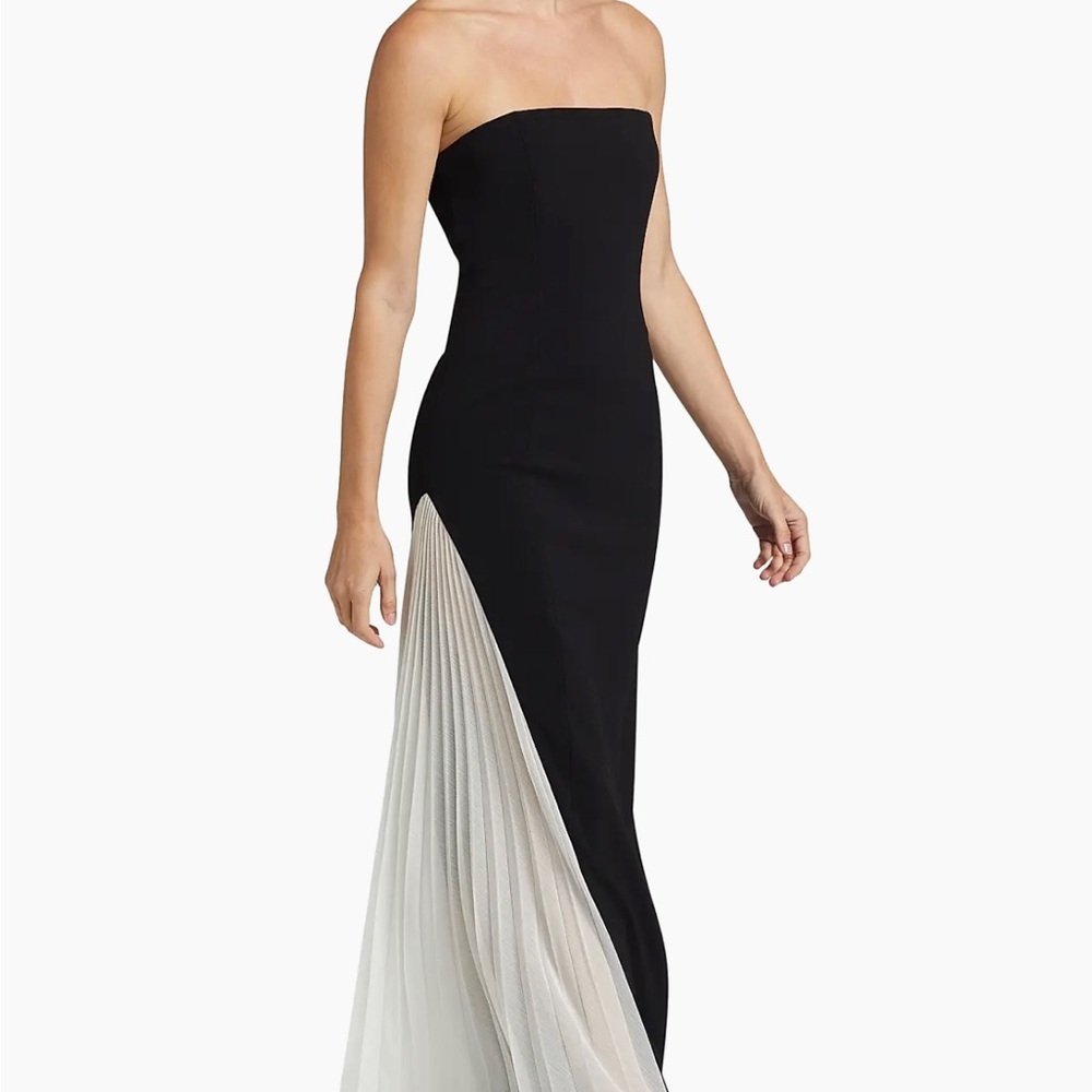Alice + Olivia Elegant Black and White Strapless Dress